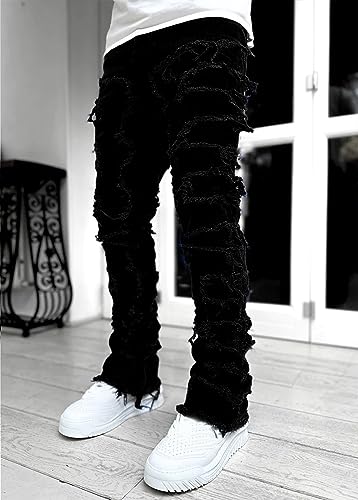 FantasyGears Y2k Jeans Men Grunge Hip Hop Baggy Pants Straight Leg Graphic Denim Joggers Loose Goth Trousers Streetwear