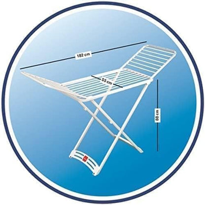 Vileda Clothes Airer, Aluminium, White, 58,5 x 19,5 x 131 cm