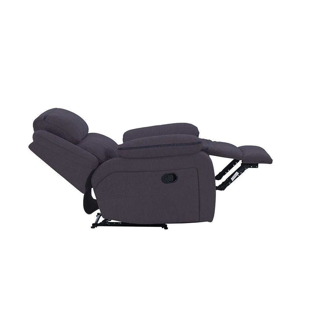 Danube Home Illumi 1 Seater Motion Recliner Chair I Modern Design One Seat Relaxing Sofa I Comfortable Living Room Furniture 101x100x101Cm Smoke Grey