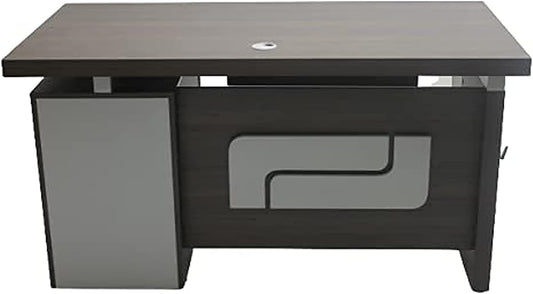 Multi Home designed Office Desk - Chocolate & Grey color Office Table with 3 lockable drawers. attractive design