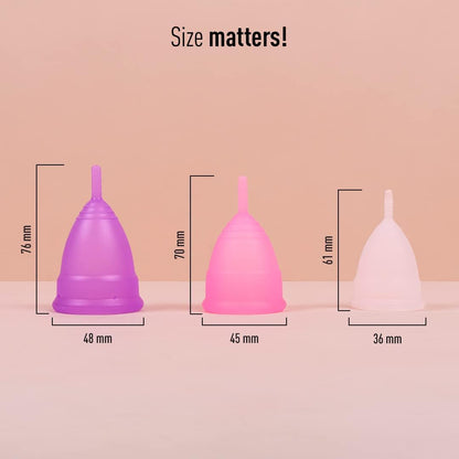 Sirona Reusable Menstrual Cup for Women with Pouch | Ultra Soft Odour & Rash Free | 100% Medical Grade Silicone | No Leakage | Protection for Up to 8-10 Hours | US FDA Registered - Medium (Pack of 1)