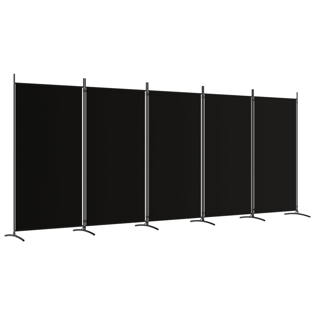 vidaXL 1-Panel Room Divider Folding Panel Screen Movable Partition Privacy Separator Wall Furniture Indoor Bedroom Office Black 175x180 cm