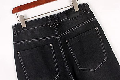 SMIOPDES Men's Baggy Jeans Loose Fit Hip Hop Pants - Classic Straight Skateboard Denim Jeans