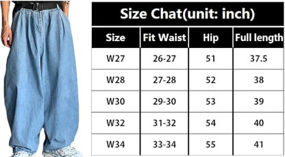 Nutirangee Men's Loose Fit Baggy Jeans Casual Streetwear Wide Leg Hip Hop Oversized Denim Pants