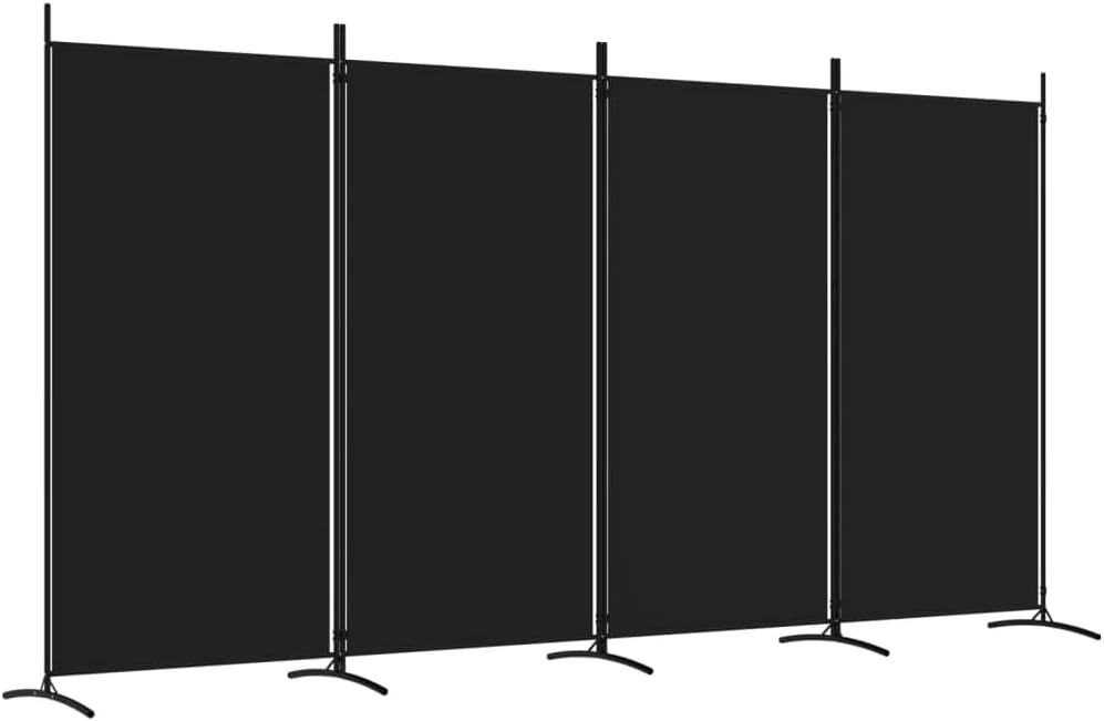 vidaXL 1-Panel Room Divider Folding Panel Screen Movable Partition Privacy Separator Wall Furniture Indoor Bedroom Office Black 175x180 cm