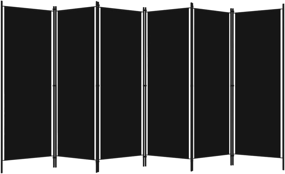 vidaXL 3-Panel Room Divider Folding Panel Screen Movable Partition Privacy Separator Wall Furniture Indoor Bedroom Office Black 150x180 cm