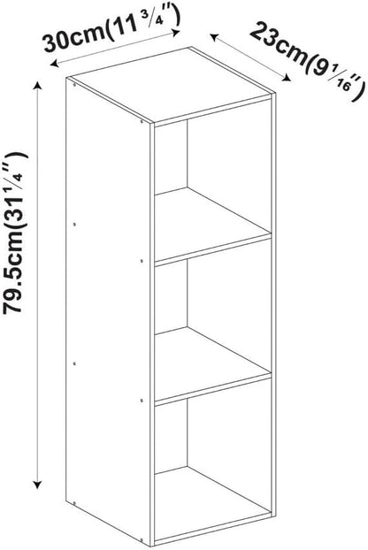 URBNLIVING Tier Wooden Bookcase Shelving Display Storage Shelf Unit Wood Shelves (White, 4 Shelf)