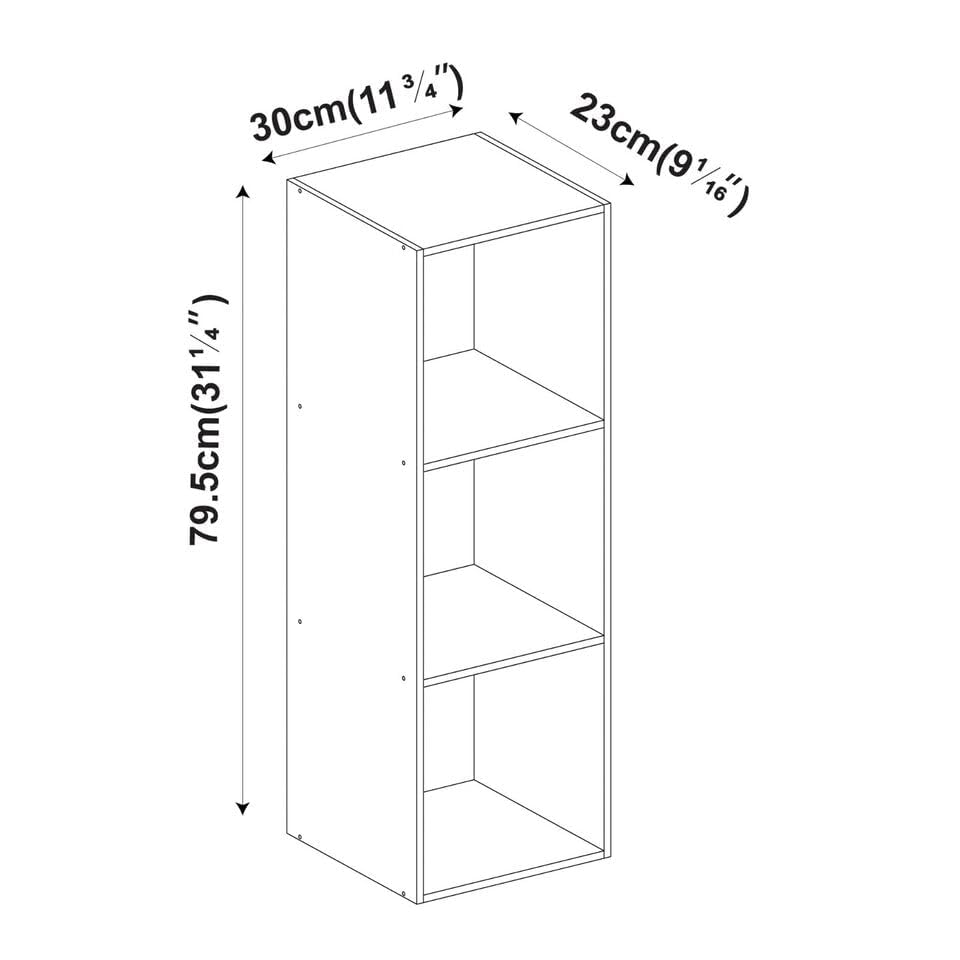 URBNLIVING Tier Wooden Bookcase Shelving Display Storage Shelf Unit Wood Shelves (White, 4 Shelf)