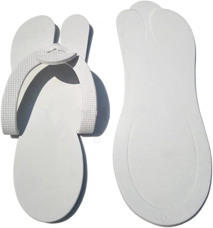 12 Pairs White Disposable Eva Sole Slipper, Pedicure Spa Slipper