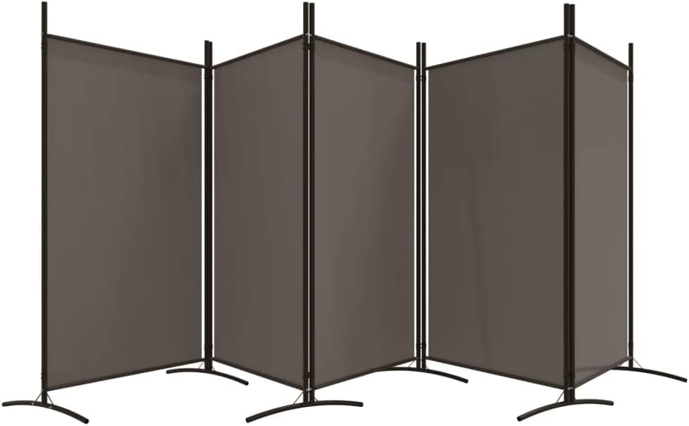 vidaXL 1-Panel Room Divider Folding Panel Screen Movable Partition Privacy Separator Wall Furniture Indoor Bedroom Office Black 175x180 cm