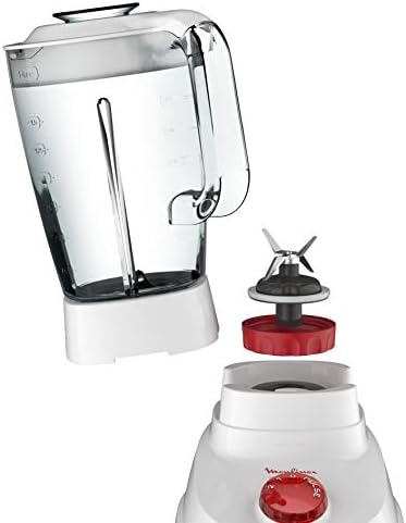 MOULINEX Blender | BlendForce XXL Jar 2.8 L Blender Smoothie Maker | Mixer | 600 W | 2 Attachments | 2.8L XXL Plastic Jar| 6 Powelix Blades | Ice Crush | 2 Speeds | 2 Years Warranty | LM458127