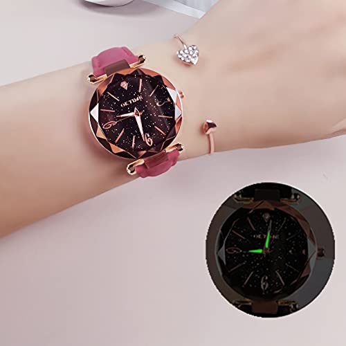 Joleritc Women's Watch Set with Bracelet Fashion Luminous Hands Gear Movement Retro Quartz Wristwatch