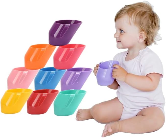 Doidy Cup - Training Sippy Cups for Toddler Cup & Babies - Unique Slanted Design Two Handles Baby Cup - Great Weaning Cup for Milk, Water & Juice - Use from 3-6 Months to Toddler (Purple)