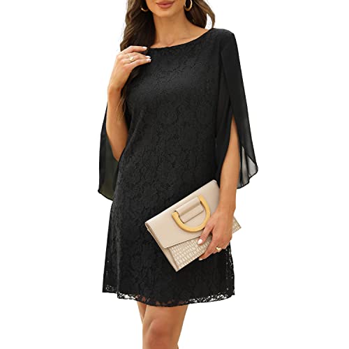 Wedding Guest Dresses for Women,Cocktail Dress,Dresses for Weddings as a Guest, Lace Chiffon Evening Dress