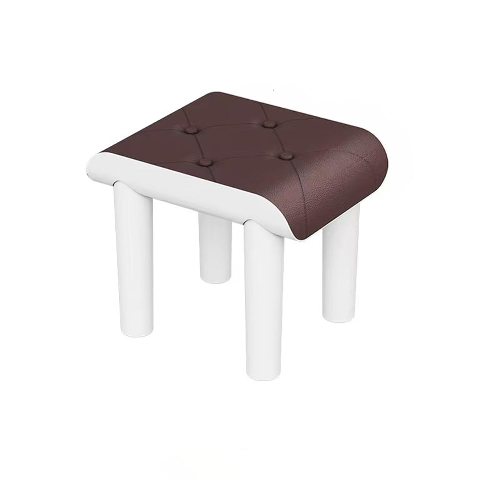 Packingoutlet Upholstered Footstool with Wooden Legs - Small Ottoman for Living Room, Bedroom, or Kids' Room