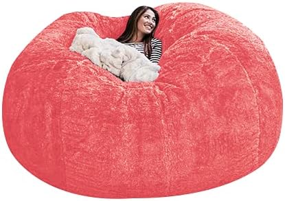 EKWQ Bean Bag,Big Huge Giant Bean Bag Chair for Adults, (No Filler) Bean Bag Chair for Adults Kids Comfy Fluffy Giant Round Beanbag Lazy Sofa Cover- Machine Washable Covers, Double Stitched Seams