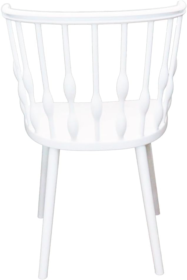 Dining Chair,Modern Minimalist PP Plastic Dining Chair,Nordic Fashion Comfortable Backrest Coffee Side Chair, for Office Lounge Dining Kitchen Bedroom (White,four chairs)