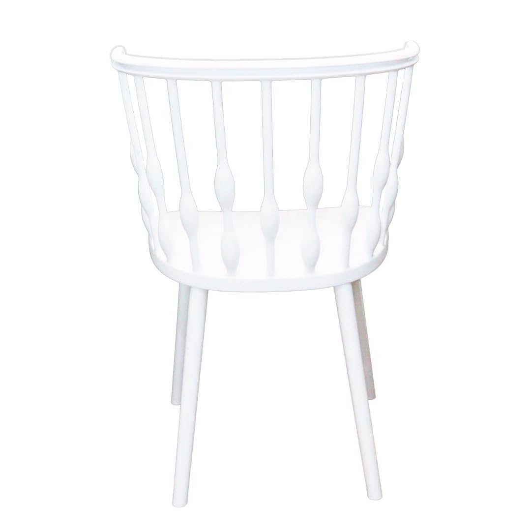 Dining Chair,Modern Minimalist PP Plastic Dining Chair,Nordic Fashion Comfortable Backrest Coffee Side Chair, for Office Lounge Dining Kitchen Bedroom (White,four chairs)