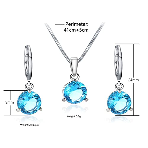 Jewelry Set Heart Pendant Necklace and Earrings Set Cubic Zirconia Jewellery for Women