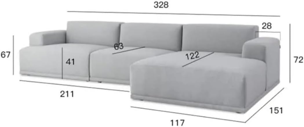 Modular Sectional Sofa Furniture Fabric L Sofa For Living Room (Right)