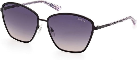 GUESS womens GU784802B60 FE UV PROTECTIVE SUNGLASSES , Matte Black, 60 mm