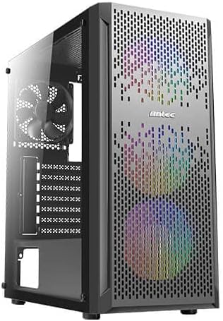 Antec NX Series NX290 Mid-Tower E-ATX Gaming Case, 3 x 120mm RGB fans & 1 x 120mm Fan Included, Tempered Glass Side Panel, 360mm Radiator Support, RGB Gaming Cabinet - Black - CaveHubs