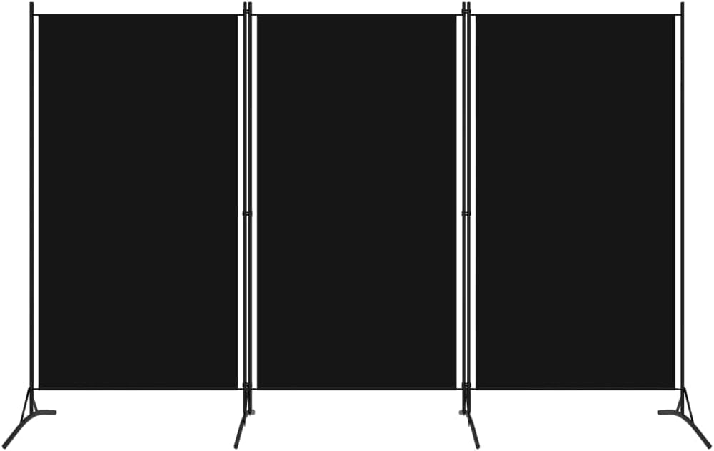 vidaXL 1-Panel Room Divider Folding Panel Screen Movable Partition Privacy Separator Wall Furniture Indoor Bedroom Office Black 175x180 cm