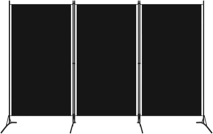 vidaXL 1-Panel Room Divider Folding Panel Screen Movable Partition Privacy Separator Wall Furniture Indoor Bedroom Office Black 175x180 cm