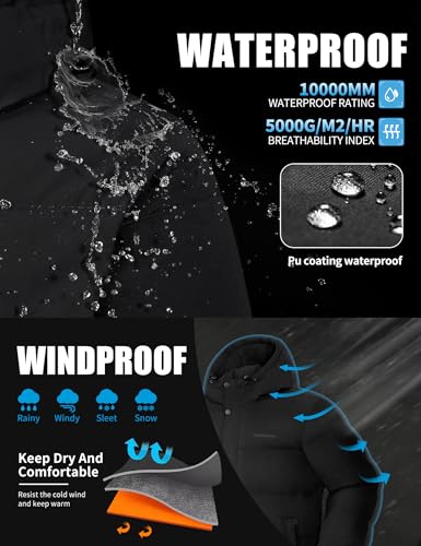 Pioneer Camp Men'S Winter Coats Warm Thicken Jacket Hooded Insulated Puffer Jackets Cotton Water Resistant Coat