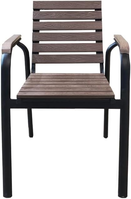 Jilphar Furniture Wood Outdoor Chair With Metal Legs 1211 45x46x80 Cm Brown