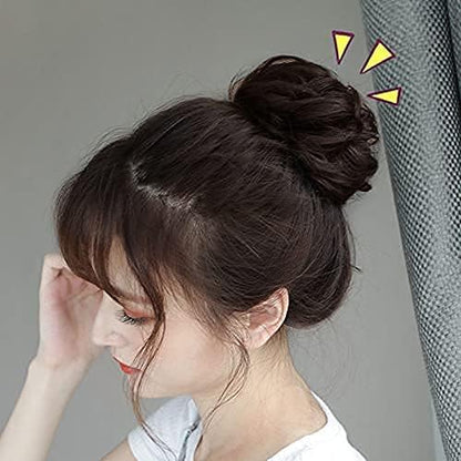 Messy Bun Scrunchie with Elastic Rubber Band, Updo Chignon Donut Ponytail Hairpiece,Ponytail Hair Extensions, Synthetic Tousled Hair for lady (#1)