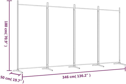 vidaXL 1-Panel Room Divider Folding Panel Screen Movable Partition Privacy Separator Wall Furniture Indoor Bedroom Office Black 175x180 cm