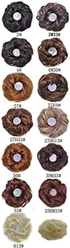 Messy Bun Scrunchie with Elastic Rubber Band, Updo Chignon Donut Ponytail Hairpiece,Ponytail Hair Extensions, Synthetic Tousled Hair for lady (#1)