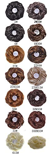 Messy Bun Scrunchie with Elastic Rubber Band, Updo Chignon Donut Ponytail Hairpiece,Ponytail Hair Extensions, Synthetic Tousled Hair for lady (#1)