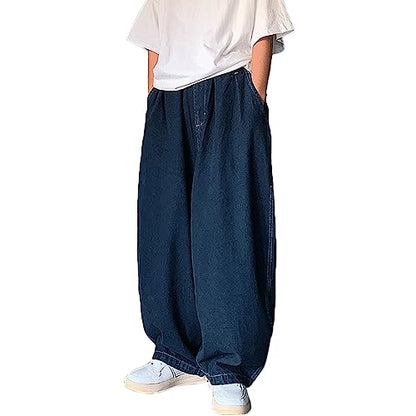 Nutirangee Men's Loose Fit Baggy Jeans Casual Streetwear Wide Leg Hip Hop Oversized Denim Pants