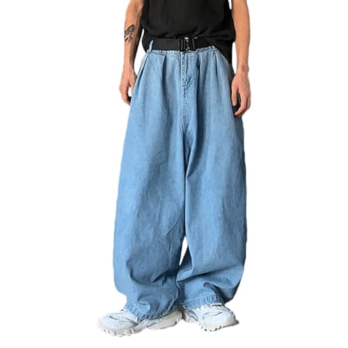 Nutirangee Men's Loose Fit Baggy Jeans Casual Streetwear Wide Leg Hip Hop Oversized Denim Pants