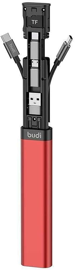 fonefunshop Budi 9-in-1 Essential Travel Charging & Data Sync Cable Stick - Red