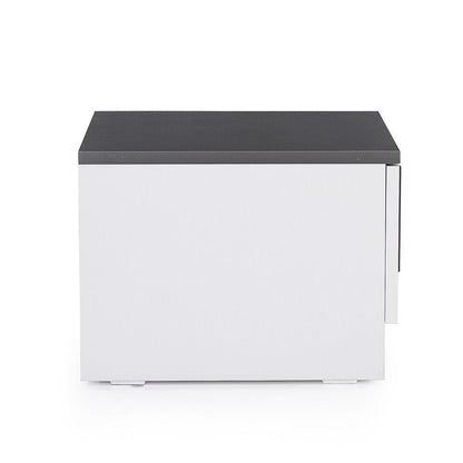 Danube Home Oscar Night Stand | Multifunctional Bedside Table | Space Saving Nightstand Side Table | Modern Design Furniture For Bedroom L 45 x W 50 x H 33 cm - Anthracite/White