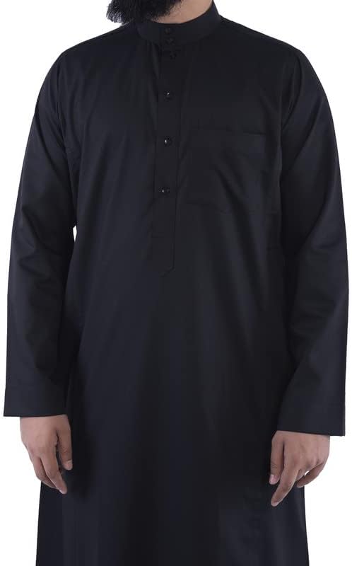 Standard Saudi Style Black Thobe | Jubbah - Mens Islamic Clothing