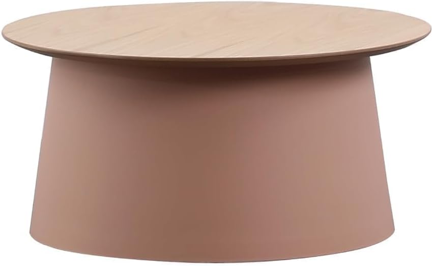 Daamudi KAI Round Table, Minimalist Center Table or Coffee Table for Home & Office, Low Sofa Side Table, End Table, Couch TeaTable for Living Room, Bedroom or Office Space (WHITE, MEDIUM)