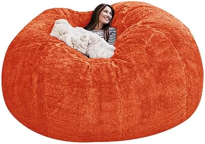 EKWQ Bean Bag,Big Huge Giant Bean Bag Chair for Adults, (No Filler) Bean Bag Chair for Adults Kids Comfy Fluffy Giant Round Beanbag Lazy Sofa Cover- Machine Washable Covers, Double Stitched Seams