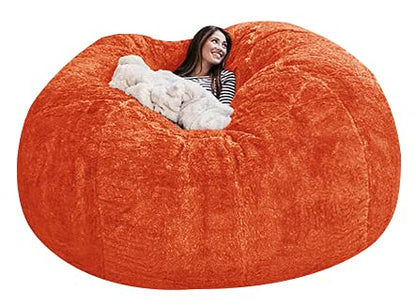 EKWQ Bean Bag,Big Huge Giant Bean Bag Chair for Adults, (No Filler) Bean Bag Chair for Adults Kids Comfy Fluffy Giant Round Beanbag Lazy Sofa Cover- Machine Washable Covers, Double Stitched Seams