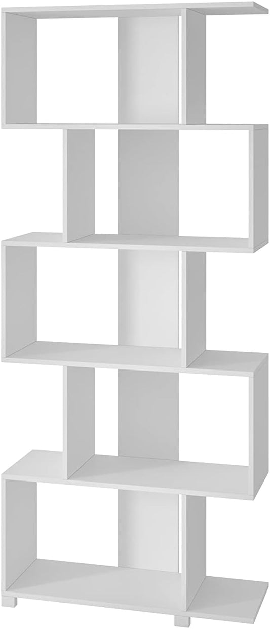 Brv Moveis Book Shelf With Five Shelves, White- H 184 Cm X W 78.5 Cm X D 31 Cm (Be 08-06)