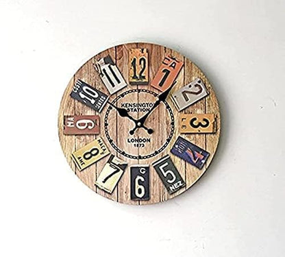 ORiTi Retro Ancient Real Wood Clock Europe Style Home Decoration Digital Wall Clocks