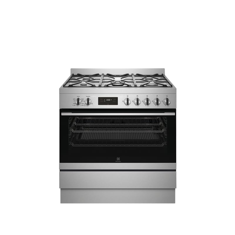 Electrolux Premium 90X60 Freestanding Cooker with Bottom Electric Oven, Cooking Range with 5 Burners & 125L XXL Oven Capacity, Dual Convection Fan, One Hand Ignition, Thermocouple Safety, EFE915SD