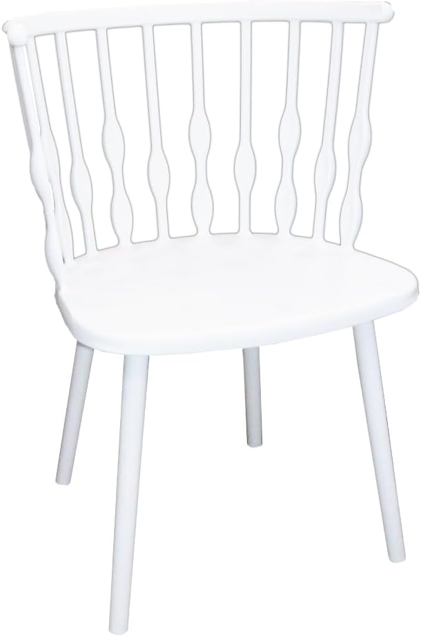 Dining Chair,Modern Minimalist PP Plastic Dining Chair,Nordic Fashion Comfortable Backrest Coffee Side Chair, for Office Lounge Dining Kitchen Bedroom (White,four chairs)