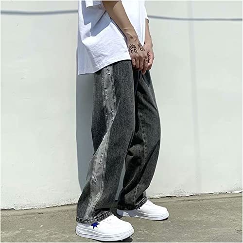 FantasyGears Y2k Jeans Men Grunge Hip Hop Baggy Pants Straight Leg Graphic Denim Joggers Loose Goth Trousers Streetwear