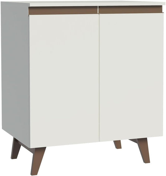 MADESA Coffee Table Sideboard with 2 Doors for Kitchen, Wood, 70 W x 83 H x 52 D Cm - White