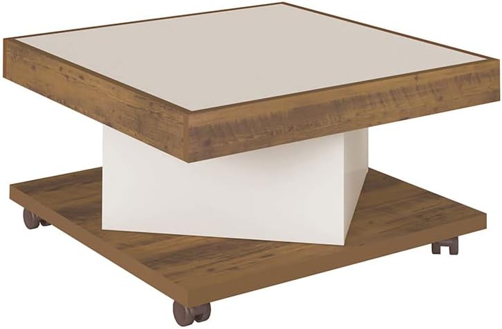 Artely Saara Coffee Table, Walnut Brown with Black - W 63 cm x D 63 cm x H 33.5 cm