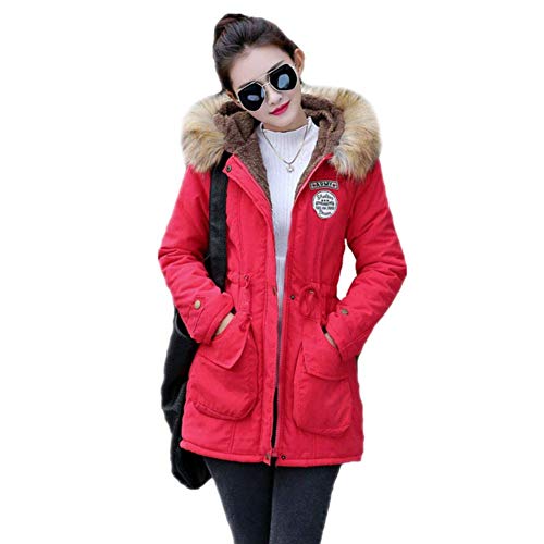 Yudesundo Down Padded Jackets for Women - Parka Winter Wear Overcoat Warm Waist Slim Fit Full Zipped Casual Faux Fur Lined Long Jackets